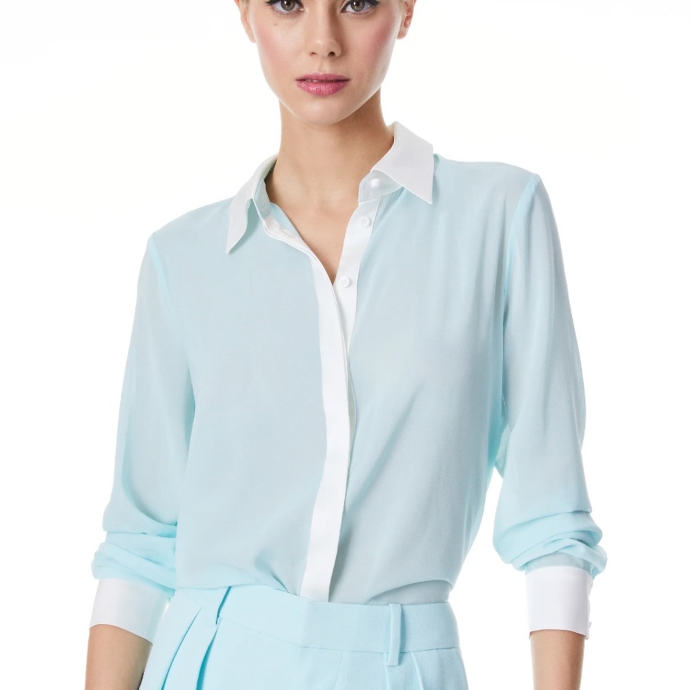 Alice And Olivia Willa Silk Blouse